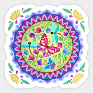 Dragonflies and butterflies Sticker